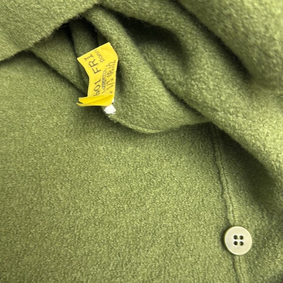 Eileen Fisher Green 100% Wool Button Down Sweater Front Pickets Size Medium - Picture 4 of 9